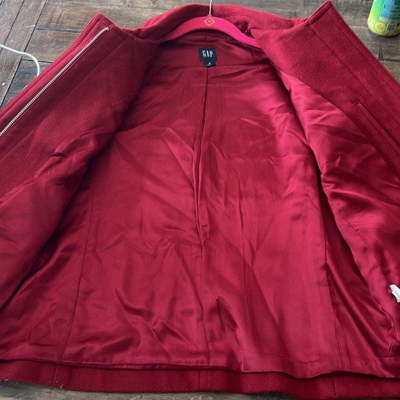 *Winter Clearance* GAP Cranberry Red Wool Blend Women's Zipper & Toggle Button - Picture 7 of 9